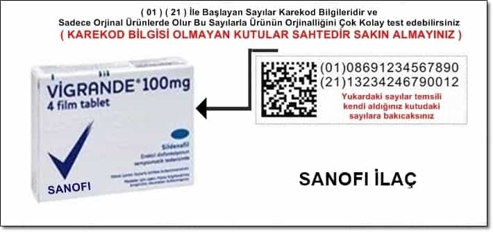 Vigrande 100 mg sildenafil orijinal ürün
